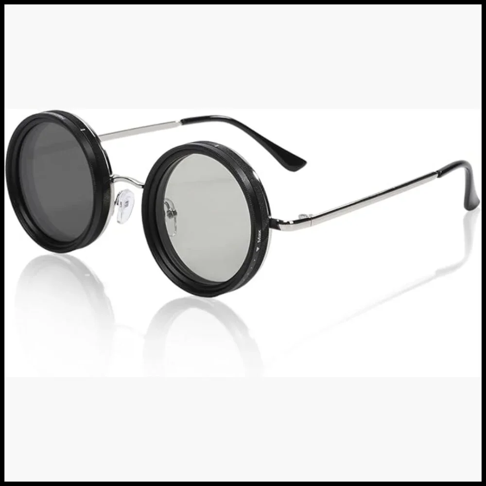 Adjustable Tint Polarized Sunglasses with Round Frame